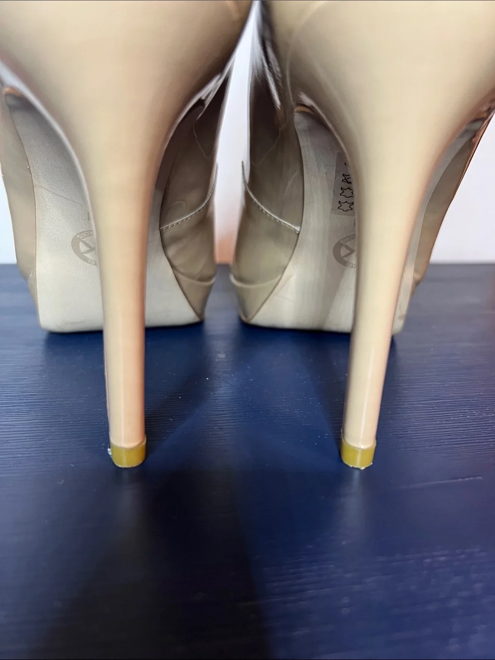 Michael Kors Nude  Patent Leather Platform Stiletto Pumps - Womens Heels Size 8